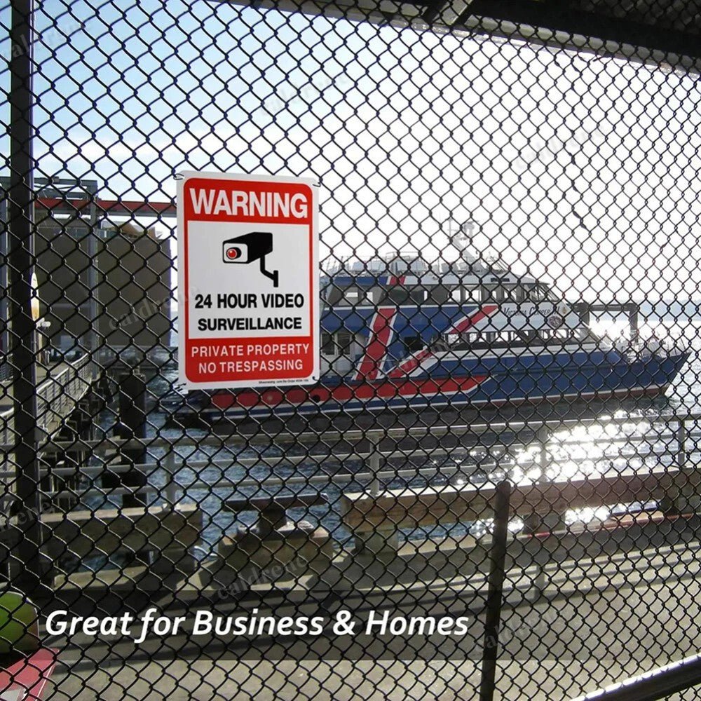 2PCS 24 Hour Video Surveillance No Trespassing Signs – view 4