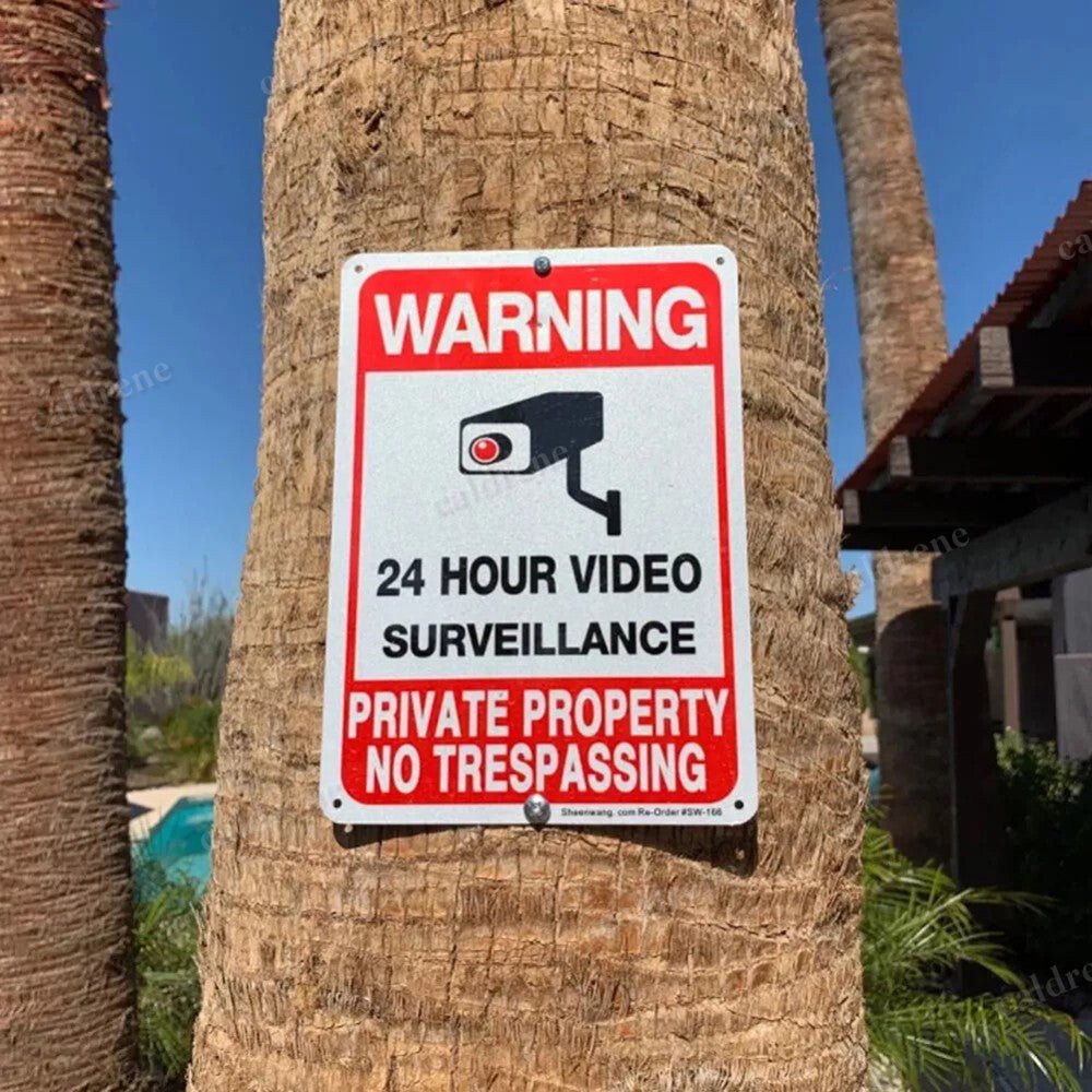 2PCS 24 Hour Video Surveillance No Trespassing Signs – view 6