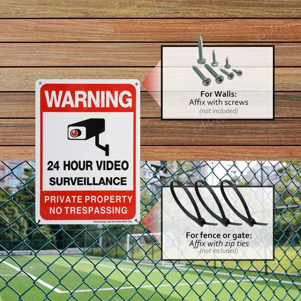2PCS 24 Hour Video Surveillance No Trespassing Signs – view 7