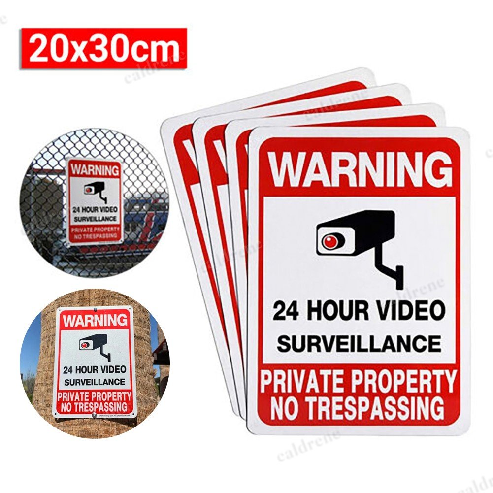 2PCS 24 Hour Video Surveillance No Trespassing Signs – view 8