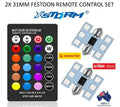 2X 31MM Festoon LED RGB Car Interior Light Bulbs with Remote Control
