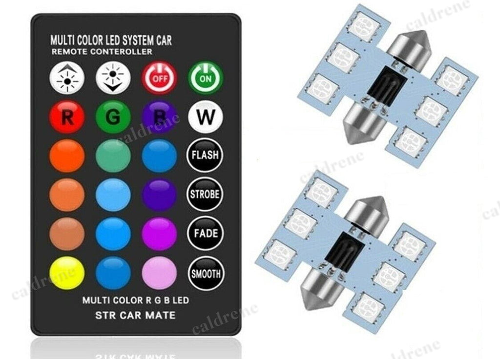 2X 31MM Festoon LED RGB Car Interior Light Bulbs with Remote Control – view 2