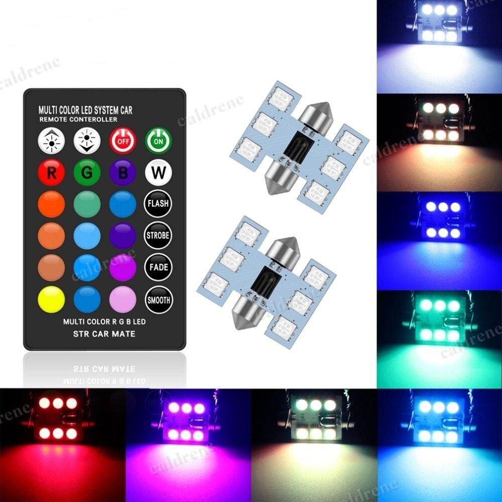 2X 31MM Festoon LED RGB Car Interior Light Bulbs with Remote Control – view 4