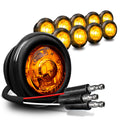 3/4 Inch Round Amber LED Trailer Marker Lights, 10 Pack