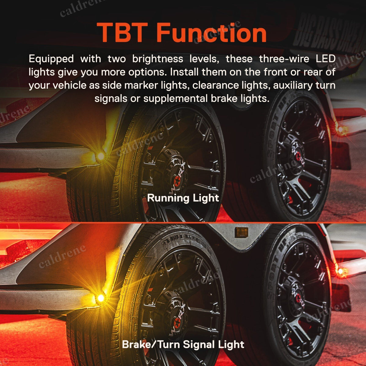 3/4 Inch Round Amber LED Trailer Marker Lights, 10 Pack – view 4
