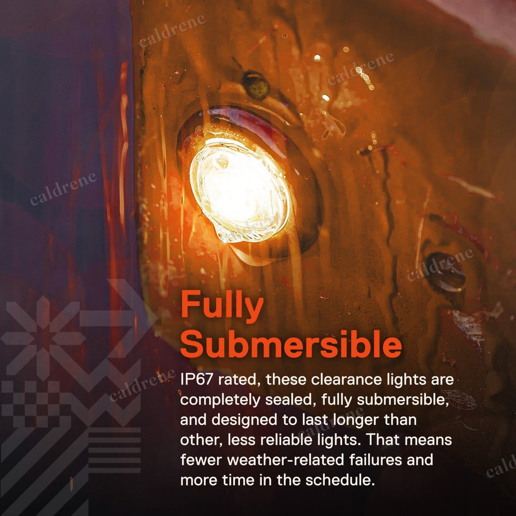3/4 Inch Round Amber LED Trailer Marker Lights, 10 Pack – view 5