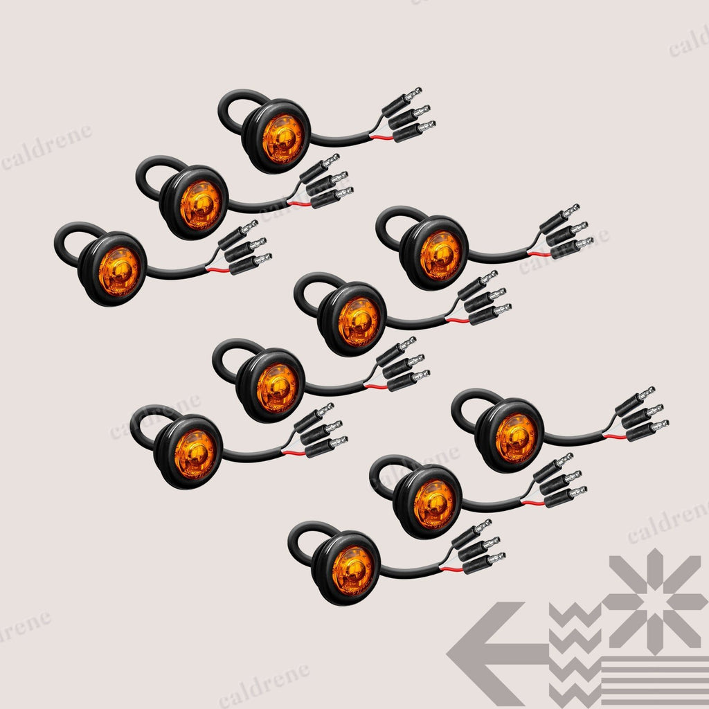 3/4 Inch Round Amber LED Trailer Marker Lights, 10 Pack – view 8
