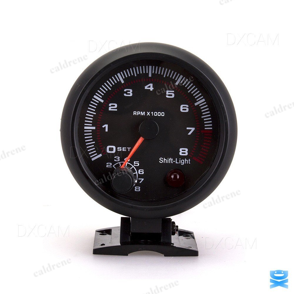 3.75 Inch 12V Tachometer Gauge 0-8000 RPM with LED Shift Light – view 2