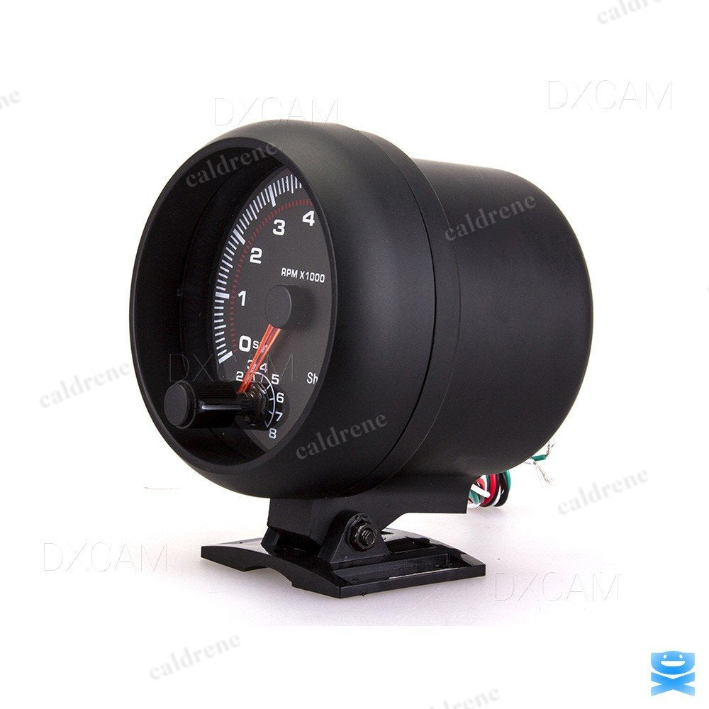 3.75 Inch 12V Tachometer Gauge 0-8000 RPM with LED Shift Light – view 3