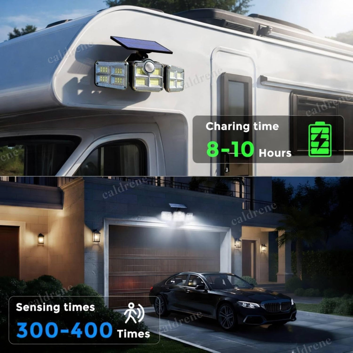 3-Head LED Solar Motion Sensor Security Lights, 2 Pack – view 4