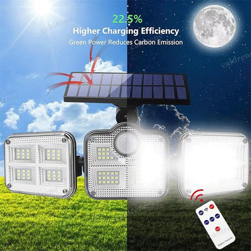 3-Head LED Solar Motion Sensor Security Lights, 2 Pack – view 7