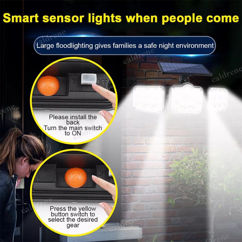 3-Head LED Solar Motion Sensor Security Lights, 2 Pack – view 8