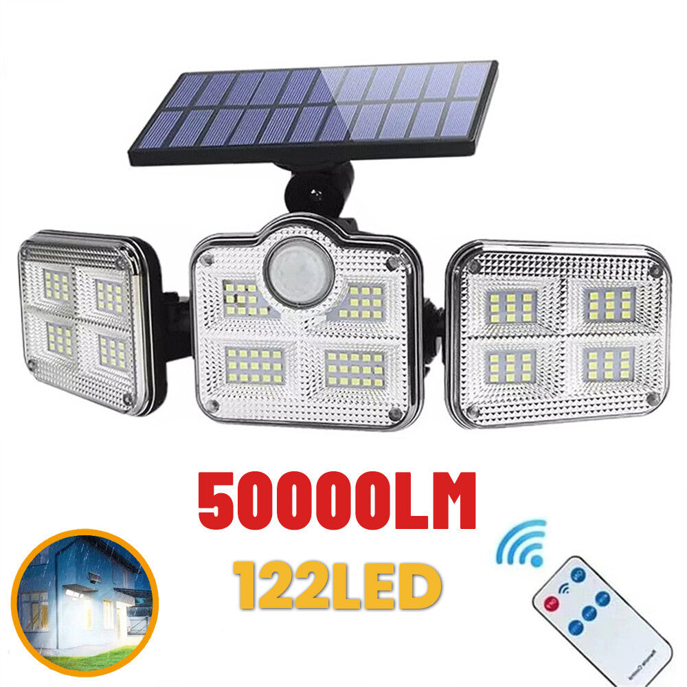 3 Head LED Solar Security Light Motion Sensor Waterproof