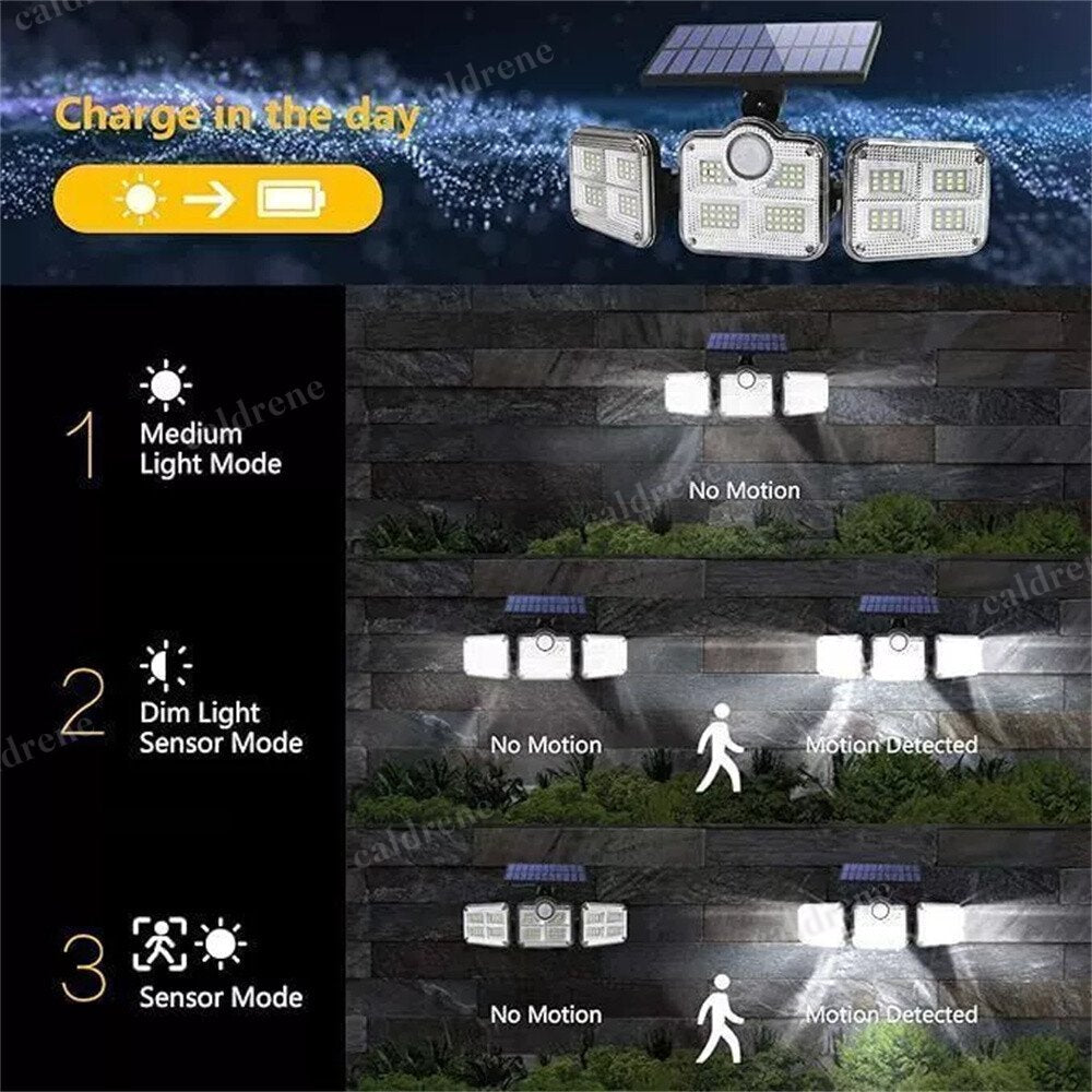3 Head LED Solar Security Light Motion Sensor Waterproof – view 5