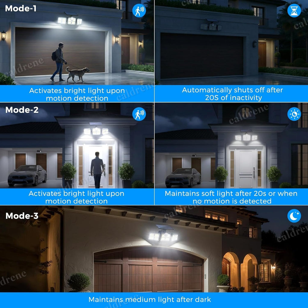 3-Head Solar Motion Sensor Security Light – view 3