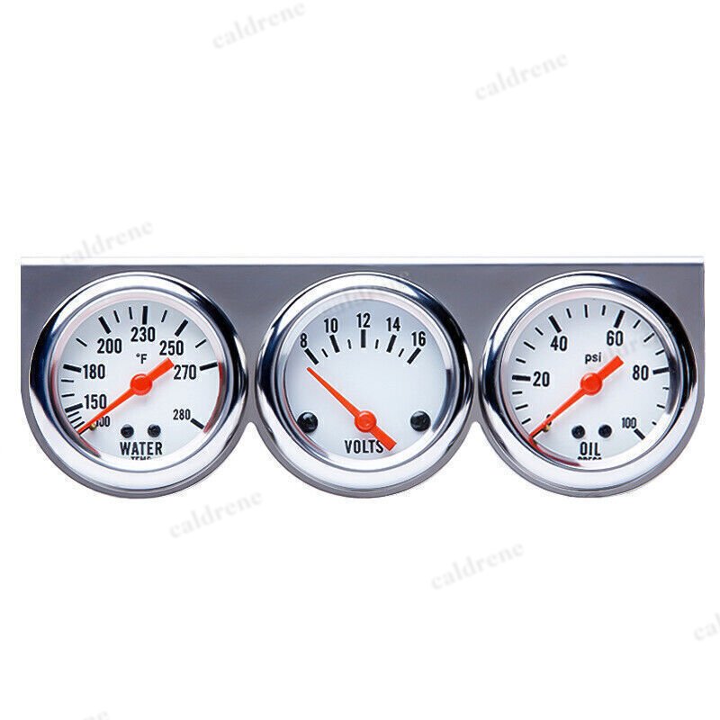 3-in-1 52mm Car Triple Gauge Set, Water Temp, Oil Pressure and Volt – view 3