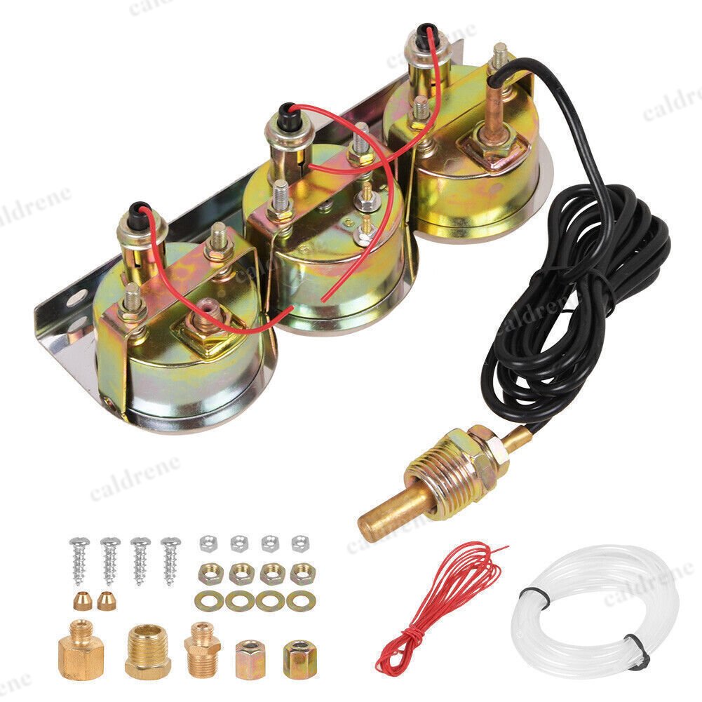 3-in-1 52mm Car Triple Gauge Set, Water Temp, Oil Pressure and Volt – view 5
