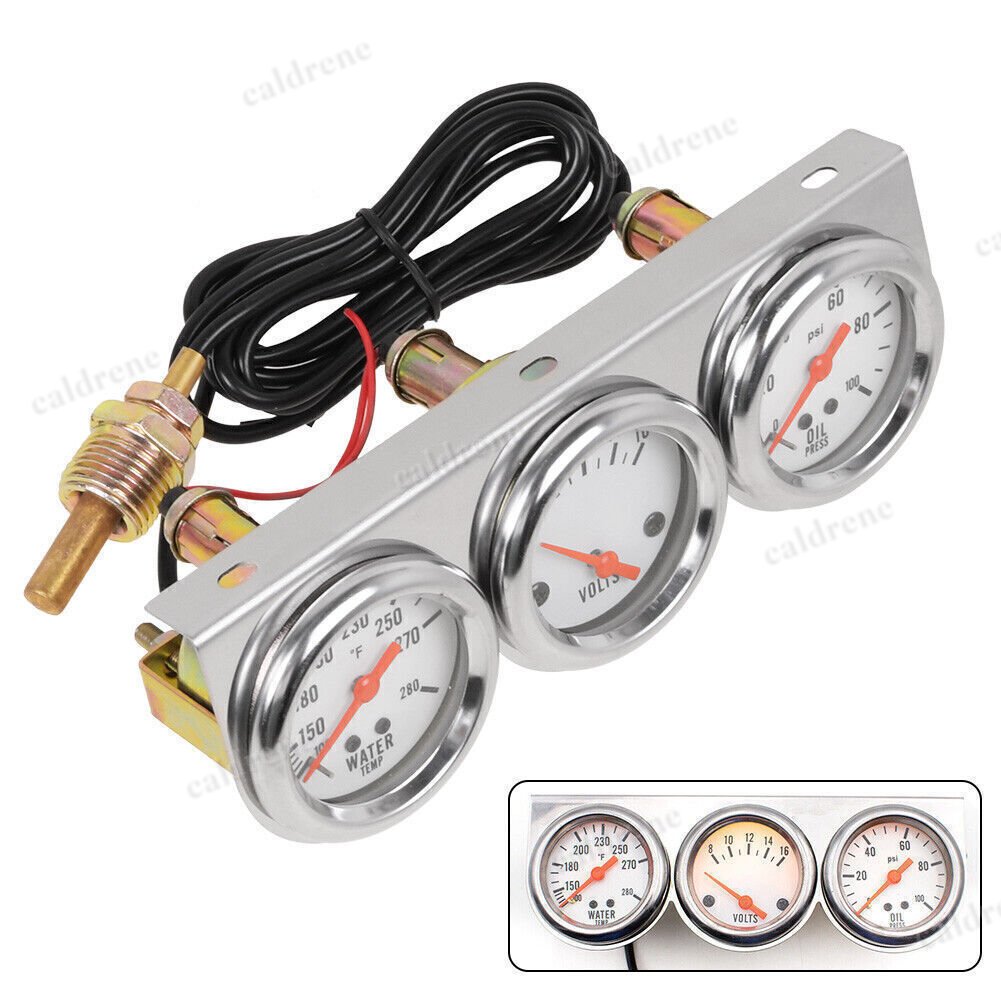 3-in-1 52mm Car Triple Gauge Set, Water Temp, Oil Pressure and Volt – view 6