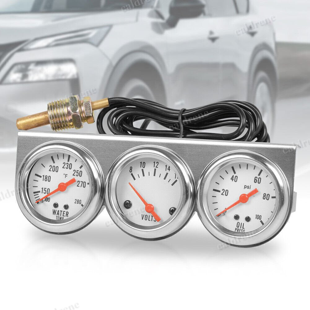 3-in-1 52mm Car Triple Gauge Set, Water Temp, Oil Pressure and Volt – view 8
