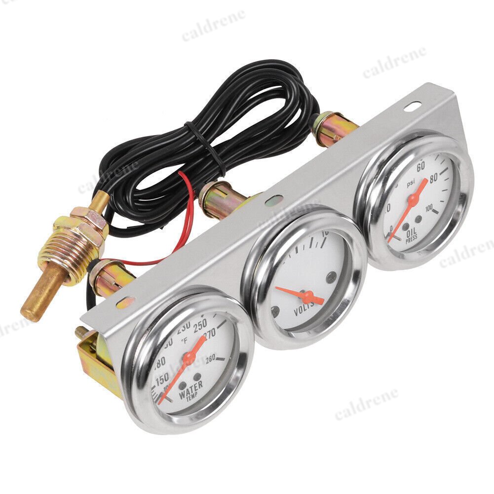 3-in-1 52mm Car Triple Gauge Set, Water Temp, Oil Pressure and Volt – view 9