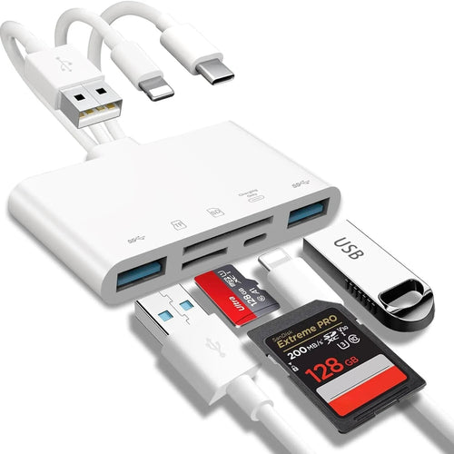 3-in-1 SD & TF Card Reader for iOS and USB-C Devices