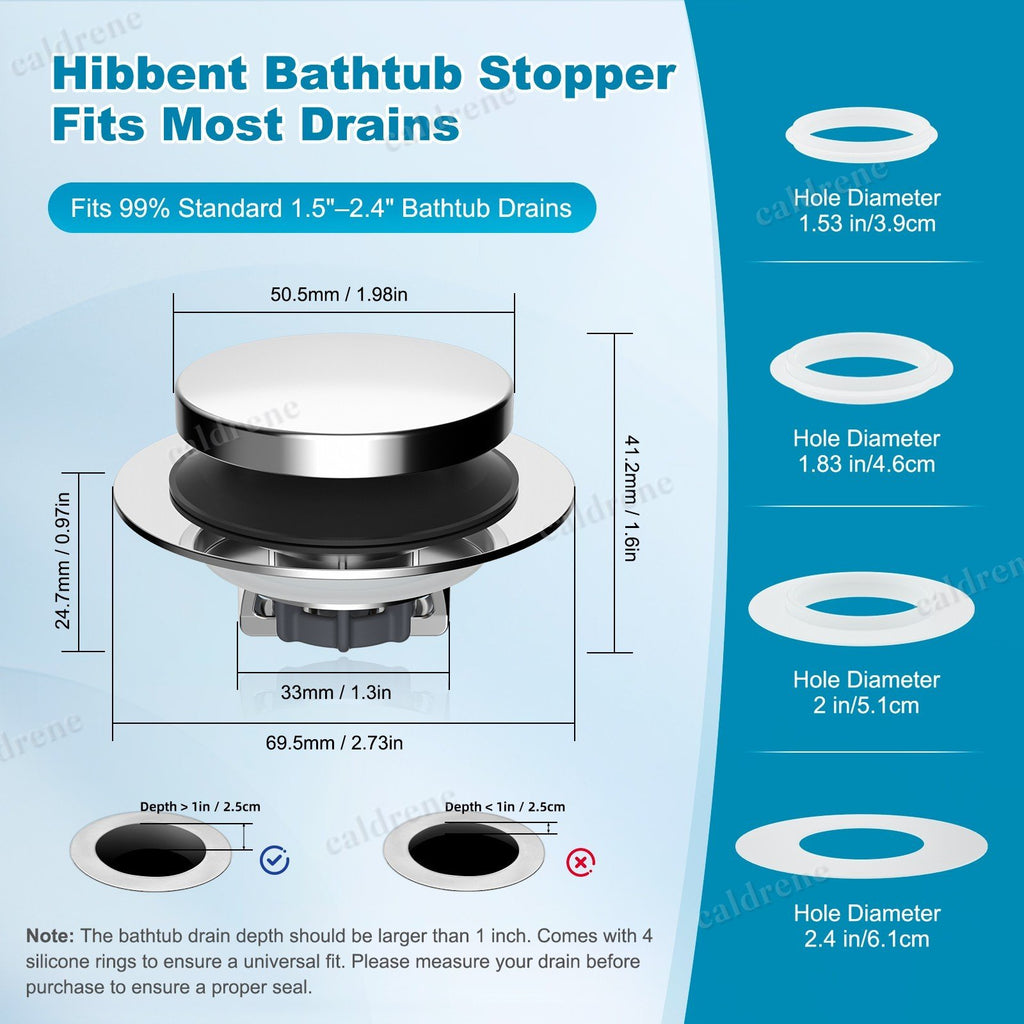 3-in-1 Universal Bathtub Drain Stopper – view 3
