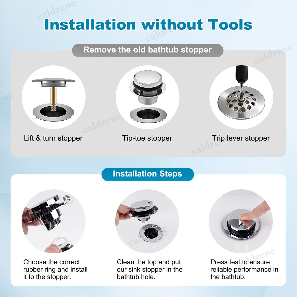 3-in-1 Universal Bathtub Drain Stopper – view 4