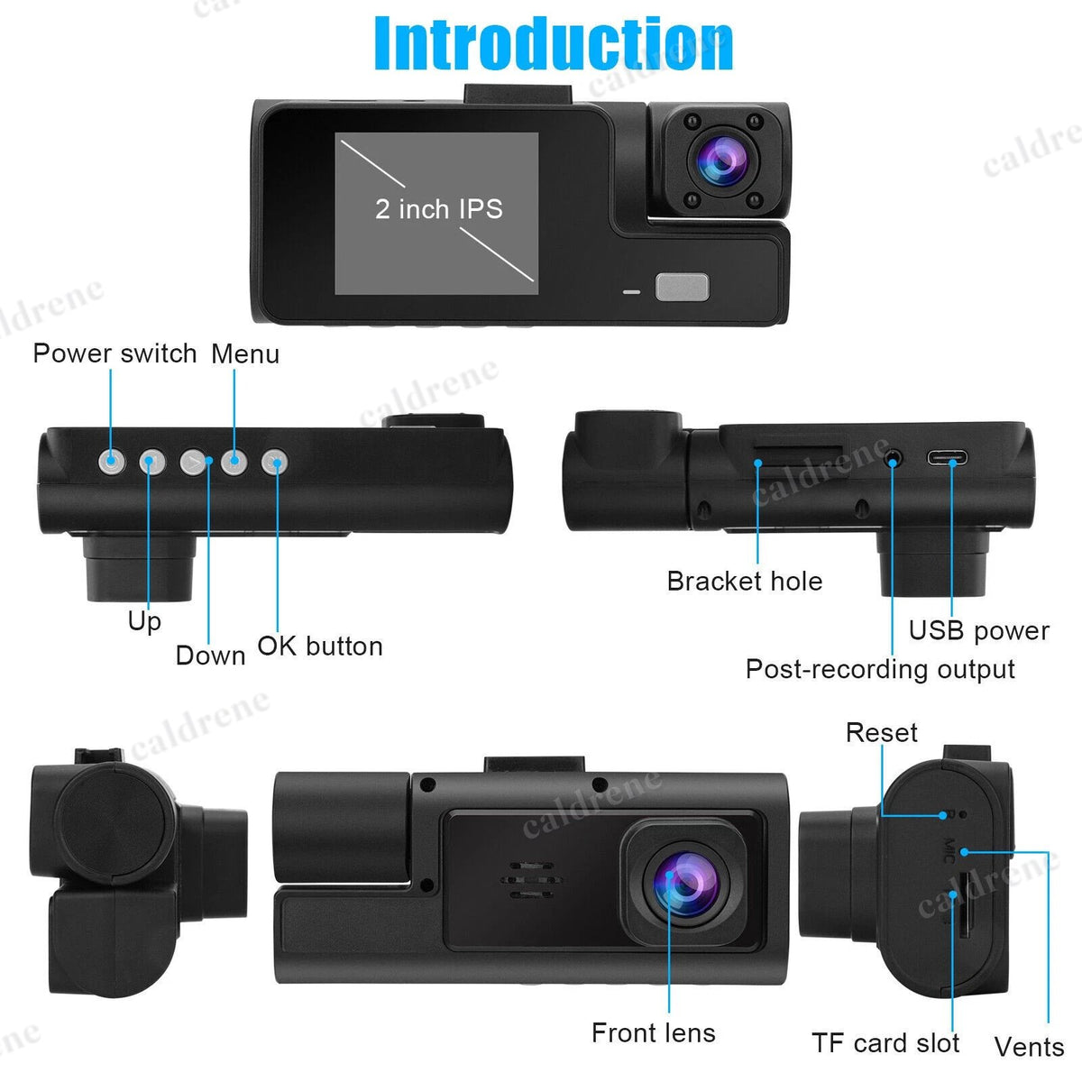 3 Lens 1080P Dash Cam Front, Cabin and Rear with Night Vision – view 3