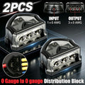 3-Way 0 Gauge Power and Ground Distribution Block, 2 Pack