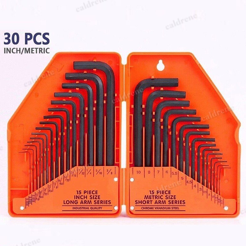 30 Piece Hex Key Allen Wrench Set Inch and Metric with Case – view 3