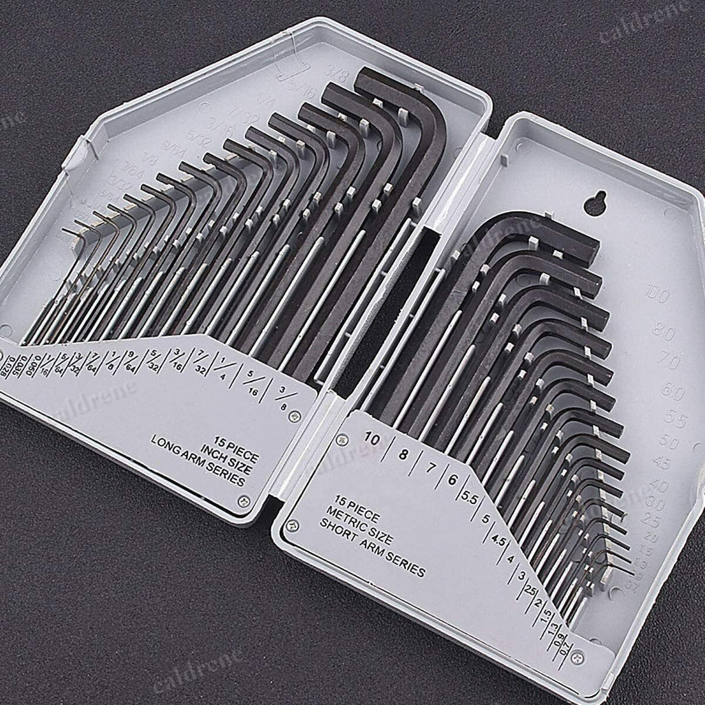 30 Piece Hex Key Allen Wrench Set Inch and Metric with Case – view 9