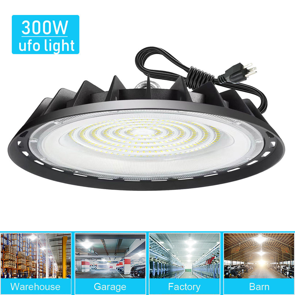 300W UFO LED High Bay Shop Light for Garage and Workshop