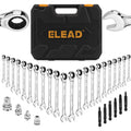 32 Piece Combination Ratchet Wrench Set, SAE and Metric, 72 Tooth
