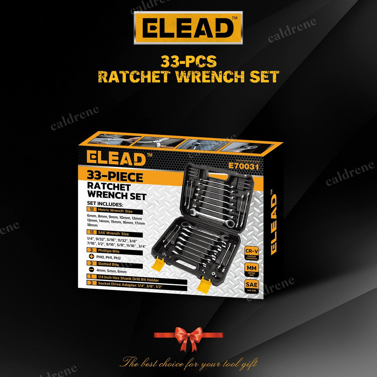 32 Piece Combination Ratchet Wrench Set, SAE and Metric, 72 Tooth – view 10