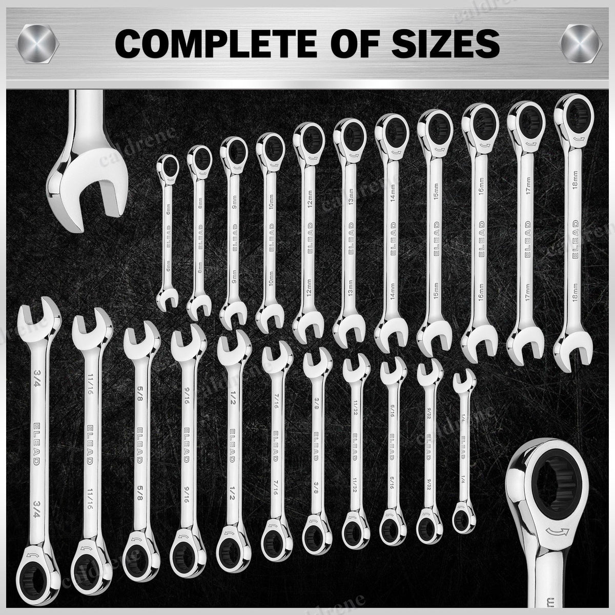 32 Piece Combination Ratchet Wrench Set, SAE and Metric, 72 Tooth – view 3