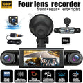 360 Degree 4 Channel 1080P Dash Cam Front Rear Inside
