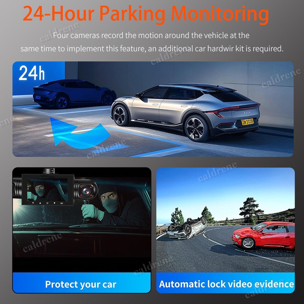 360 Degree 4 Channel 1080P Dash Cam Front Rear Inside – view 4