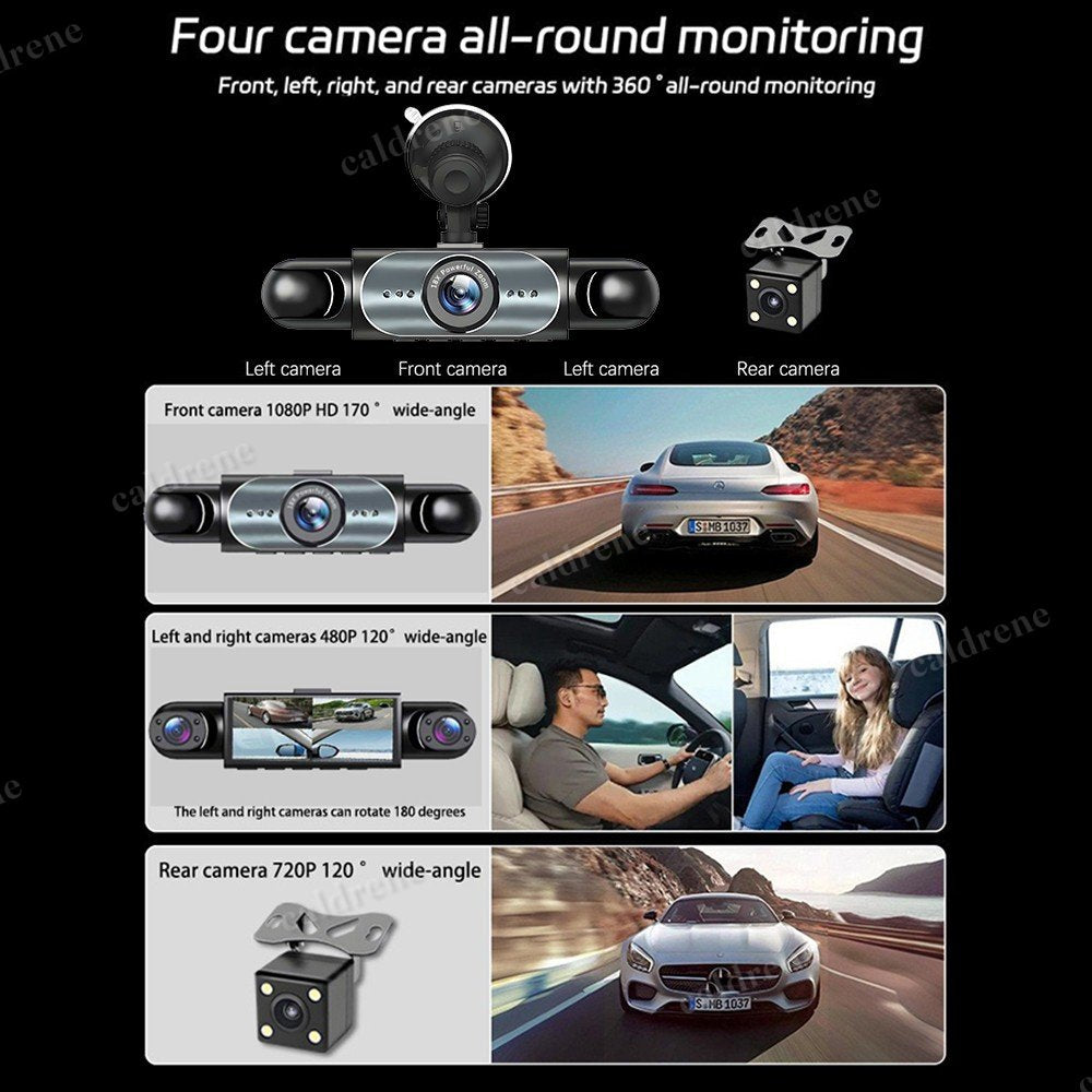 360 Degree 4 Channel 1080P Dash Cam Front Rear Inside – view 7