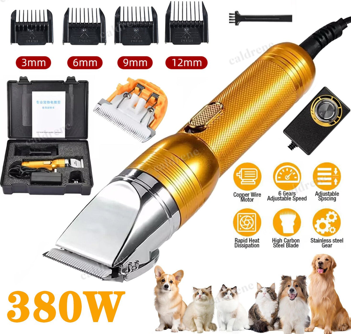 380W Heavy-Duty Electric Dog Grooming Clippers – view 2