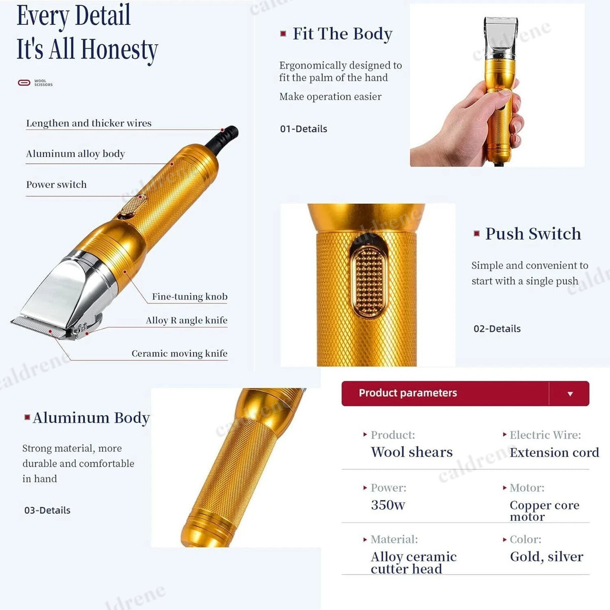 380W Heavy-Duty Electric Dog Grooming Clippers – view 9