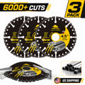 4-1/2 Inch Diamond Metal Cutting Disc, 3 Pack
