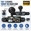 4-Channel 1080P Car Dash Cam, Front Rear and Sides – Caldrene