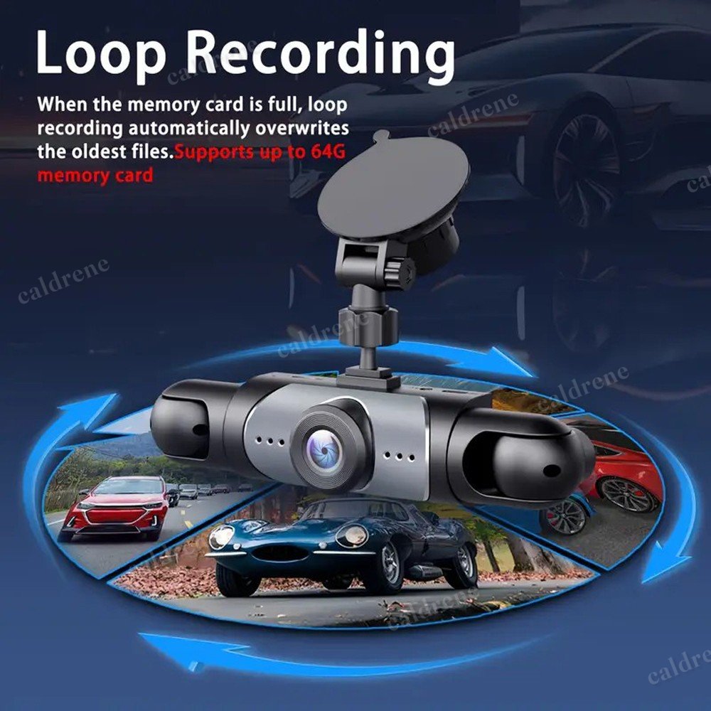 4-Channel 1080P Car Dash Cam, Front Rear and Sides – view 9