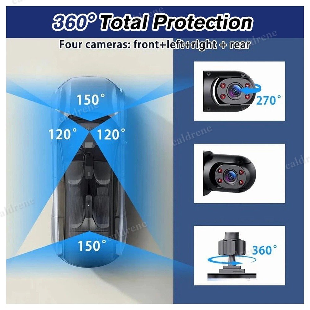 4-Channel 360° 1080P Dash Cam, Front Rear Inside Left Right – view 4