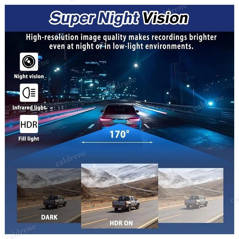 4-Channel 360° 1080P Dash Cam, Front Rear Inside Left Right – view 8