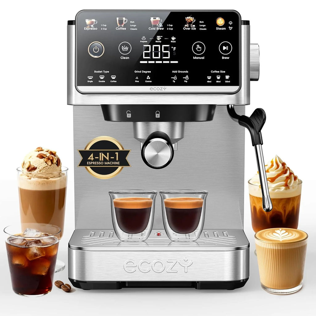 4-in-1 20 Bar Espresso and Cappuccino Maker with Milk Frother