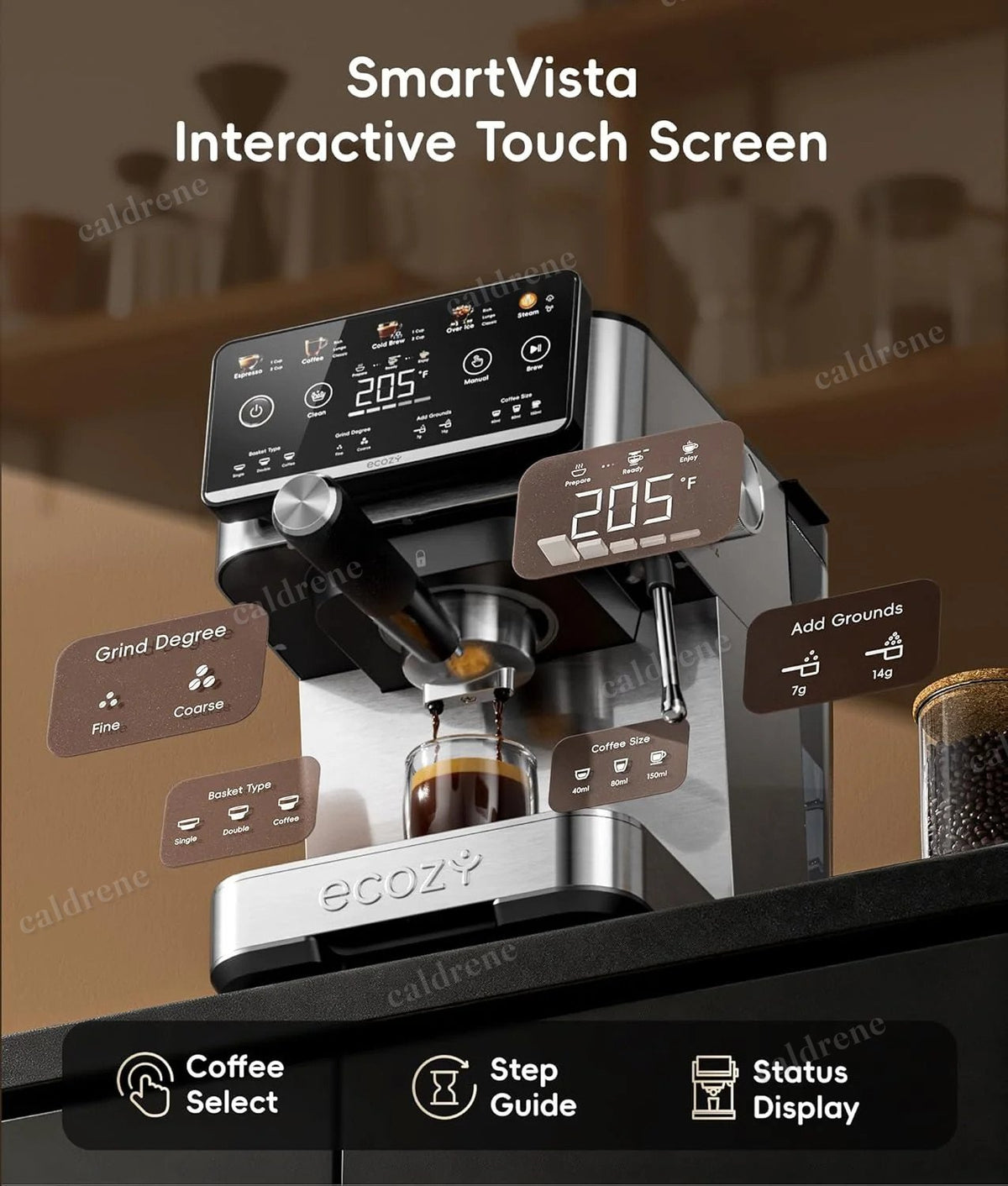 4-in-1 20 Bar Espresso and Cappuccino Maker with Milk Frother – view 4