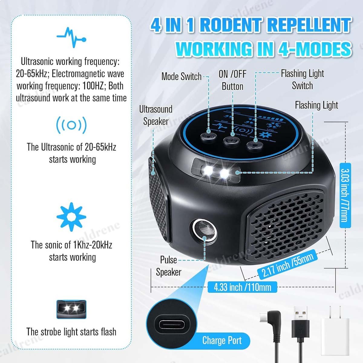 4-in-1 Ultrasonic Rodent Pest Repeller Plug In – view 2
