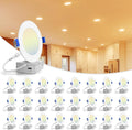 4 Inch Recessed LED Ceiling Light, 5CCT Dimmable with Junction Box