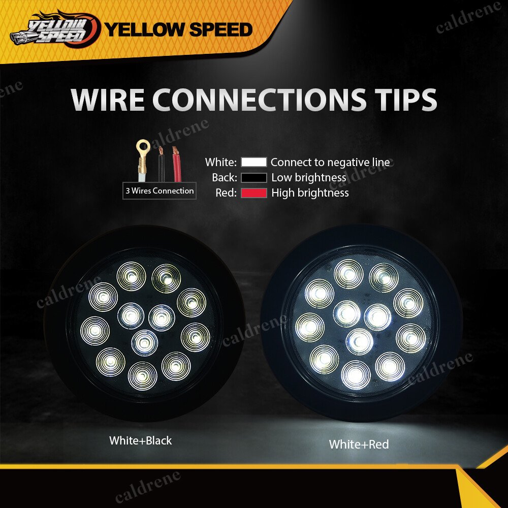 4 Inch Round 12 LED Reverse Backup Lights for Trailer and Truck, 2 Pack – view 10